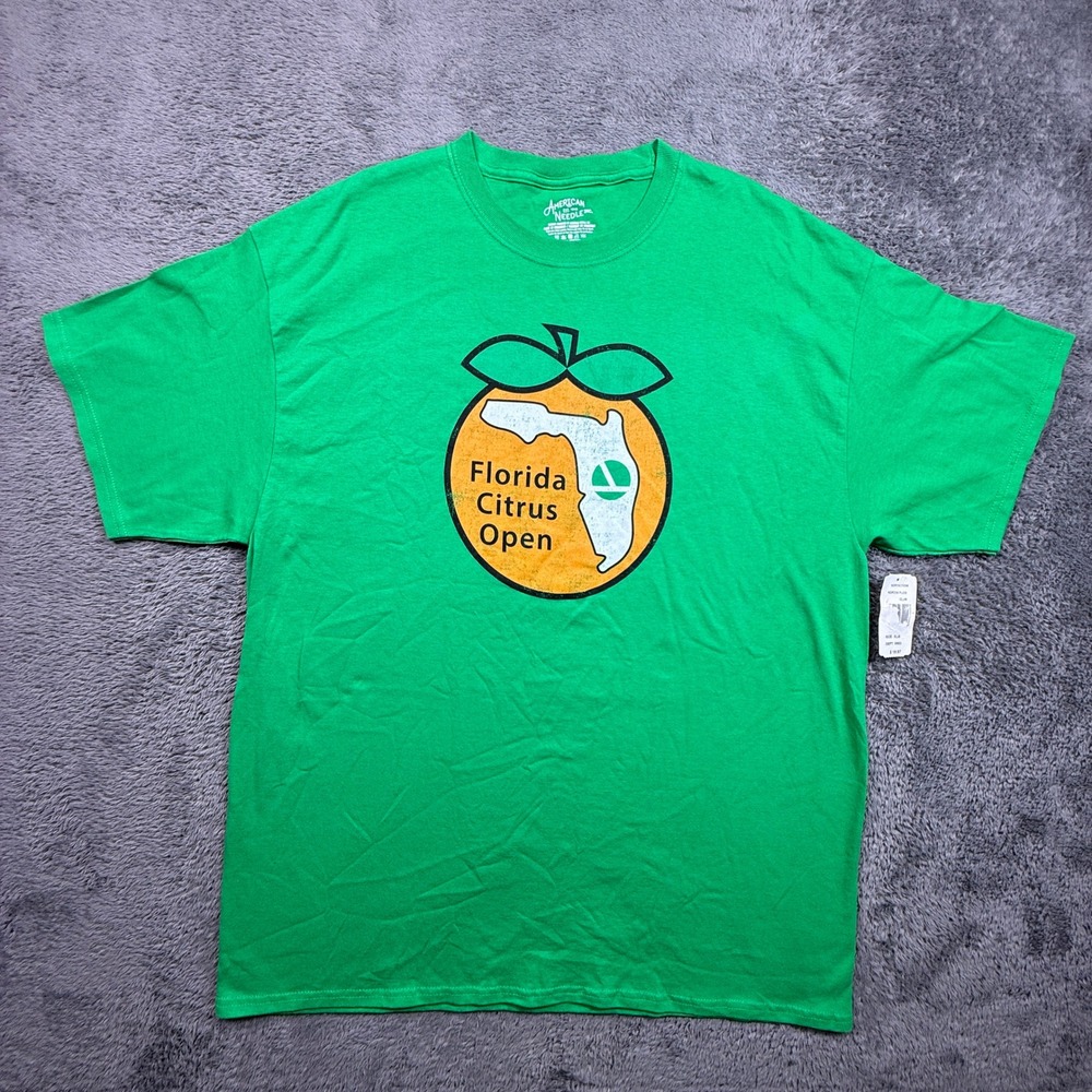 American Needle Florida Citrus Open Golf Tee Men XL Green NEW Short Sleeve Shirt